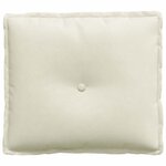 vidaXL Coussin de Dos Crème 50 x 45 cm Tissu en velours côtelé