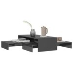 vidaXL Ensemble de tables basses gigognes gris brillant 100x100x26 5cm
