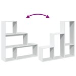 vidaXL Étagère séparatrice de pièce à 3 niveaux blanc 123x29x123 cm