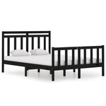 vidaXL Cadre de lit sans matelas noir 140x190 cm bois massif
