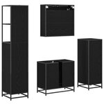 vidaXL Ensemble de mobilier de salle de bain 4 Pièces Chêne noir