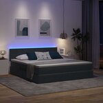 vidaXL Lit de rangement LED avec matelas Gris foncé 160 x 200 cm