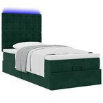 vidaXL Cadre de lit ottoman avec matelas vert foncé 90x190 cm velours