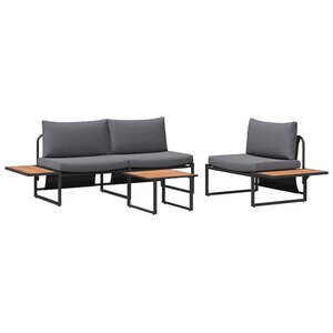 vidaXL Ensemble de salle à manger pour jardin 3 Pièces Anthracite Acier