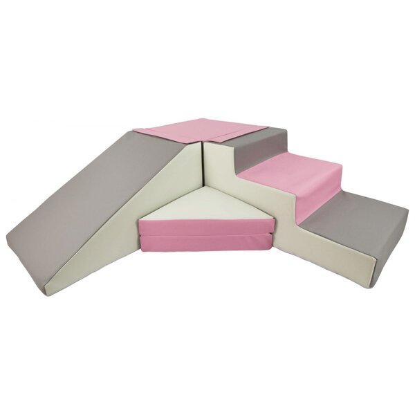 Set de 4 blocs en mousse pour le jeu blanc  rose  gris