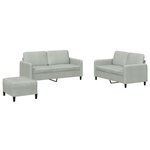 vidaXL Ensemble de canapés 3 Pièces gris clair velours