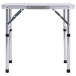 vidaXL Table pliable de camping Blanc Aluminium 60x45 cm