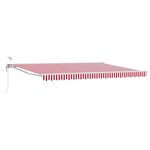 vidaXL Auvent rétractable électrique Rouge et Blanc 4 5 × 3 m