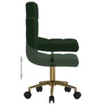 vidaXL Chaises pivotantes à manger lot de 2 vert foncé velours