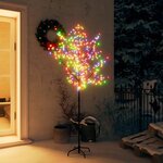 vidaXL Sapin de Noël 200 LED colorées Cerisier en fleurs 180 cm