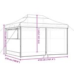 vidaXL Tente de réception pliable escamotable 4 parois latérales noir