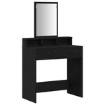 vidaXL Coiffeuse avec tiroirs en chêne noir 79x41x140 cm