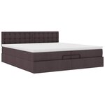 VidaXL Cadre de lit ottoman avec matelas marron foncé 200x200 cm tissu