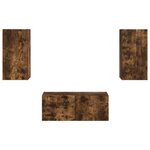 vidaXL Ensemble meuble TV 2 Pièces Chêne fumé Bois d'ingénierie