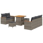 vidaXL Ensemble de canapé de jardin 8 Pièces Gris polyrotin