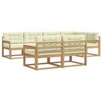 vidaXL Ensemble de canapés d'extérieur 6 Pièces Blanc et crème Polyester