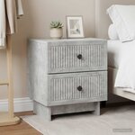 vidaXL Cabinet de chevet 2 Pièces Gris béton 43 x 34 5 x 47 5 cm
