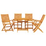 Ensemble de salle à manger pour le jardin en bois d'acacia - 5 pièces