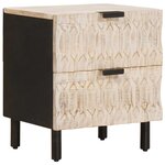 vidaXL Cabinet de chevet avec tiroir 2 Pièces Blanc 40 x 33 x 46 cm