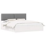 vidaXL Cadre de lit avec tête de lit rembourrée Gris clair