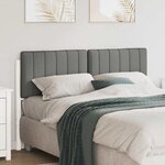 vidaXL Tête de lit capitonnée Blanc et gris clair 140 cm Pin massif