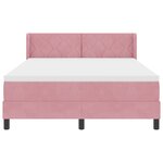 Lit à ressort avec matelas vidaXL Rose 140x200 cm Velours