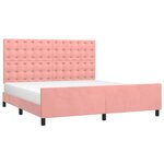 vidaXL Cadre de lit sans matelas rose velours