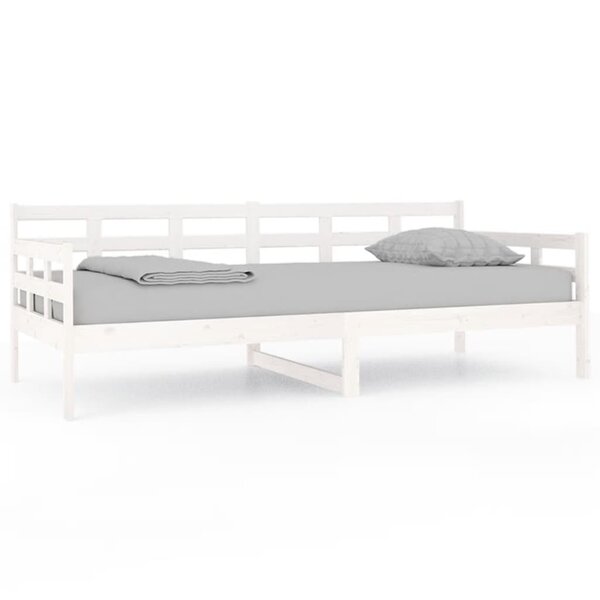 vidaXL Lit de jour blanc bois de pin massif 90x200 cm