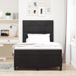 Lit Box Spring vidaXL avec Matelas et LED Noir 120x190 cm Velours