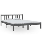 vidaXL Cadre de lit sans matelas gris bois massif 150x200 cm