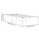 vidaXL Cadre de lit métal sans matelas noir 75x190 cm