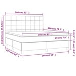 vidaXL Sommier à lattes de lit et matelas et LED Noir 160x200 cm Tissu