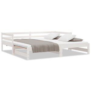 vidaXL Lit coulissant sans matelas blanc 2x(90x200) cm
