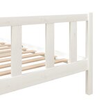 vidaXL Cadre de lit sans matelas blanc bois massif