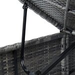 vidaXL Chaise longue avec coussin Résine tressée Gris