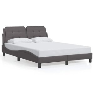 vidaXL Cadre de lit sans matelas Zadar gris 140x200 cm similicuir