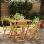 vidaXL Chaises de jardin pliantes 4 Pièces Naturel 40 x 53 x 80 cm