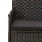 vidaXL Salon de jardin 4 Pièces avec coussins Noir Résine tressée