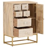 vidaXL Buffet noir 55x30x76 cm bois massif de manguier et fer