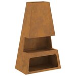 vidaXL Braise Marron 60 x 35 x 100 cm Acier résistant aux intempéries