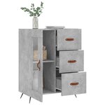vidaXL Buffet gris béton 69 5x34x90 cm bois d'ingénierie