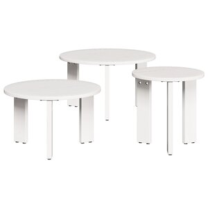vidaXL Ensemble de tables basses 3 Pièces Blanc 47 5 x 47 5 x 27 cm