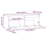 vidaXL Meuble mural Marron cire 100 x 30 x 35 cm Bois massif en pin