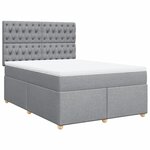vidaXL Sommier à lattes de lit avec matelas Gris clair 140x190cm Tissu