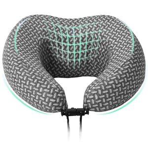 vidaXL Oreiller de Voyage pour le Cou Gris 30 x 28 x 14 cm Polyester