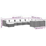 Vidaxl salon de jardin 10 pièces avec coussins résine tressée gris