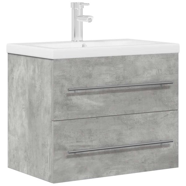 vidaXL Ensemble de meubles de salle de bain 2 Pièces gris béton