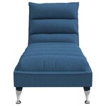 vidaXL Chaise longue de massage avec coussins bleu tissu