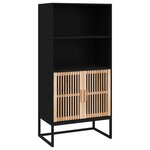 vidaXL Buffet haut noir 60x35x125 cm bois d'ingénierie