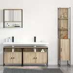 vidaXL Ensemble de mobilier de salle de bain 4 Pièces Chêne sonoma Moyen